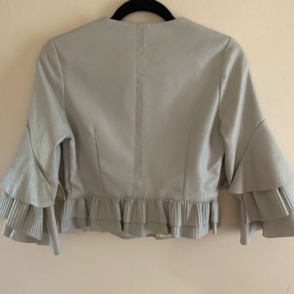 Drole De Copine,  leather jacket in beautiful blue color size small. - Picture 3 of 5